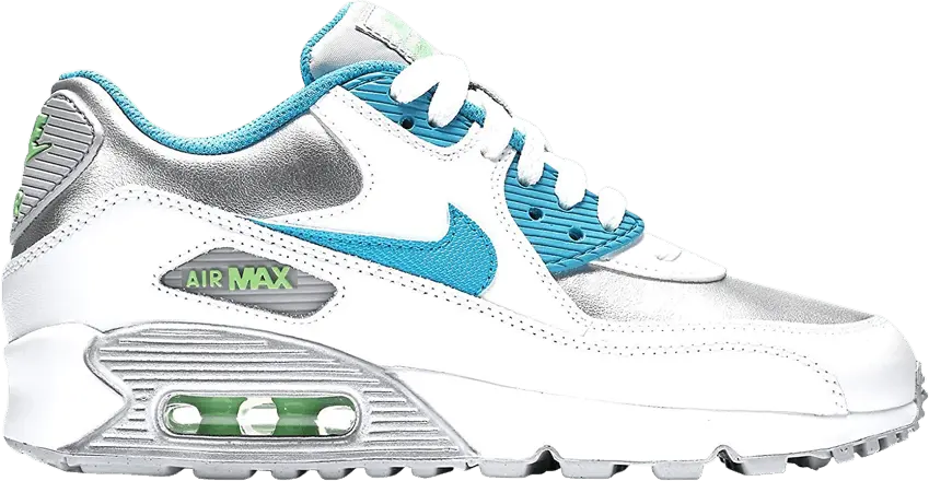  Nike Air Max 90 Leather GS &#039;Silver Blue Lagoon&#039;