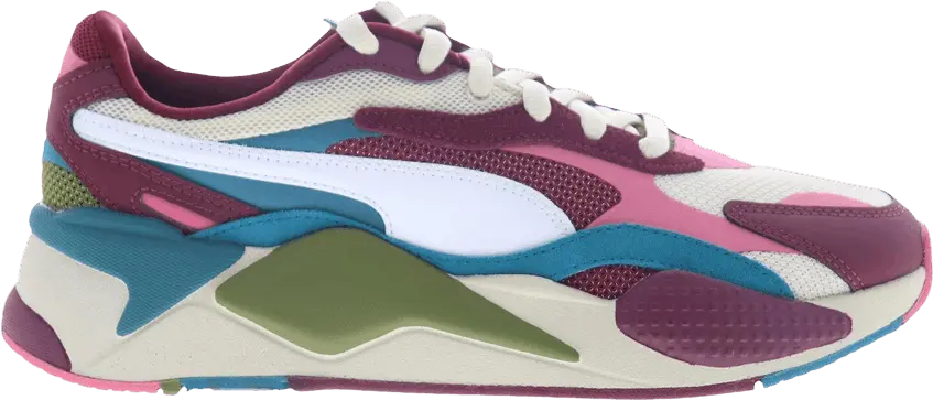  Puma RS-X3 Puzzle Cabernet Pink Blue Green