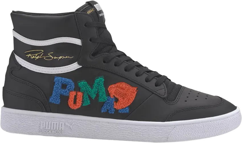  Puma Ralph Sampson Mid &#039;Badges - Black Grey&#039;