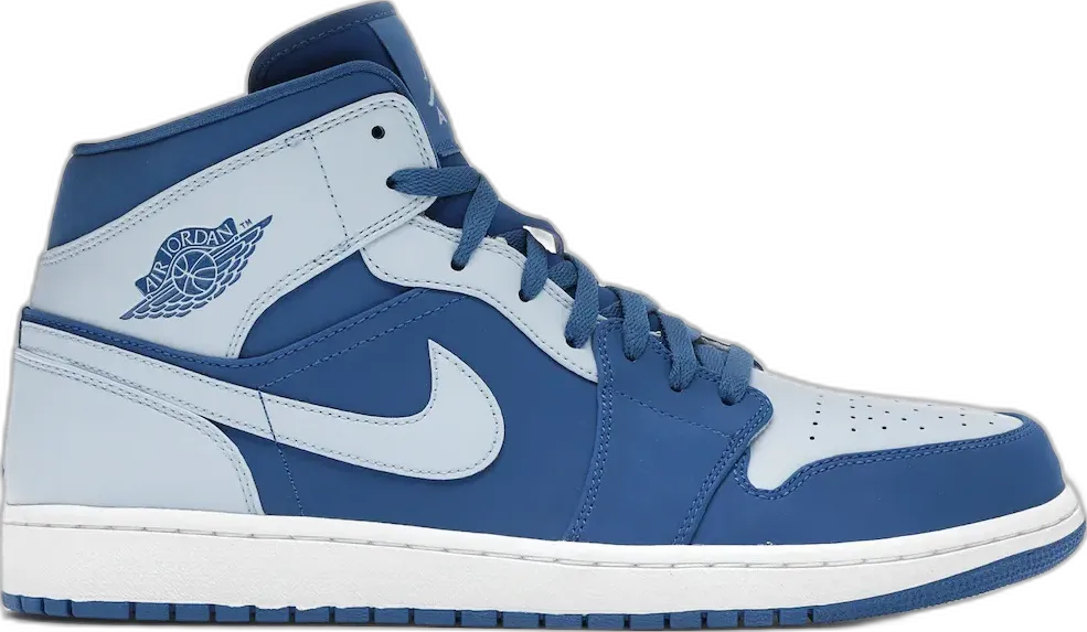  Jordan 1 Retro Mid Team Royal Ice Blue