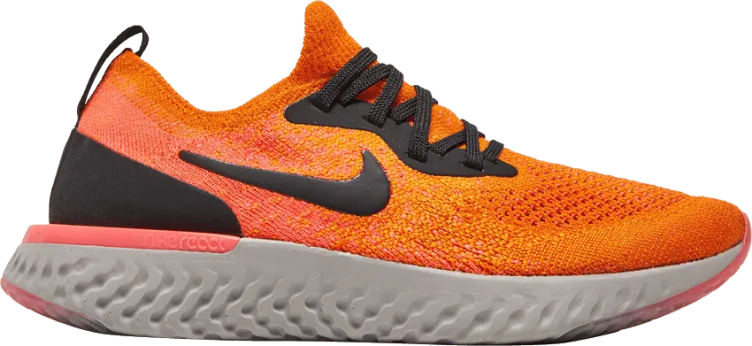  Nike Epic React Flyknit Black Orange (GS)