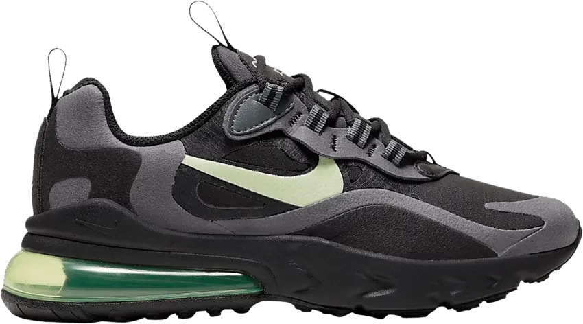  Nike Air Max 270 React Black Barely Volt (GS)