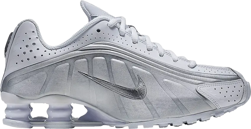  Nike Shox R4 White Metallic Silver (GS)
