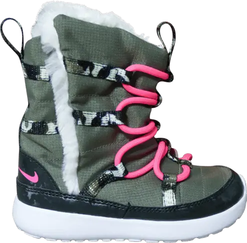  Nike Roshe Run High Sneakerboot TD &#039;Iron Green Pink&#039;