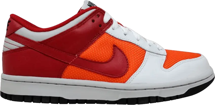  Nike Dunk Low White/Varsity Red-Orange Blaze (W)