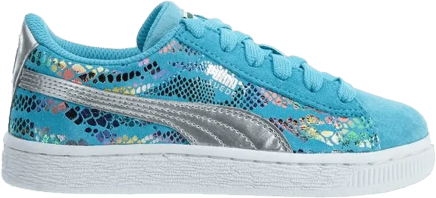  Puma Suede Sportlux Little Kids &#039;Blue Atoll&#039;