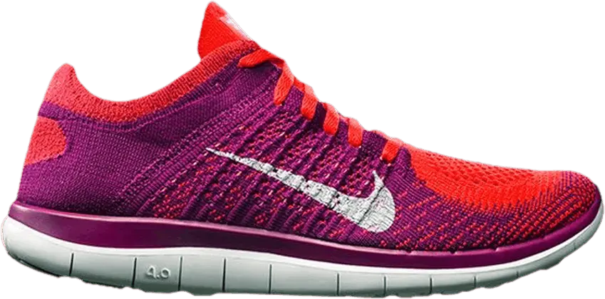  Nike Wmns Free Flyknit 4.0 &#039;Bright Crimson Raspberry Red&#039;