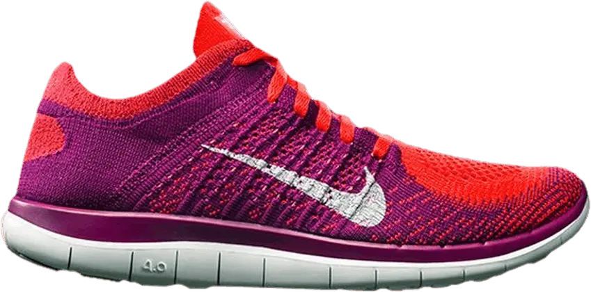 Nike Wmns Free Flyknit 4.0 &#039;Bright Crimson Raspberry Red&#039;