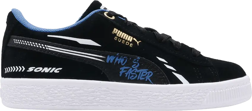  Puma Sonic The Hedgehog x Suede Jr &#039;Who&#039;s Faster - Black&#039;