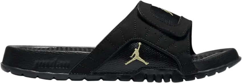  Jordan Hydro 12 GS Slide &#039;Black Metallic Gold&#039;