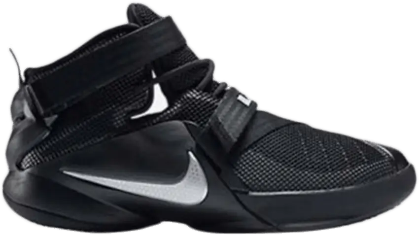  Nike Lebron Soldier 9 GS &#039;Black Silver&#039;