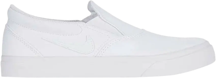  Nike Wmns Charge Canvas Slip-On SB &#039;Triple White&#039;