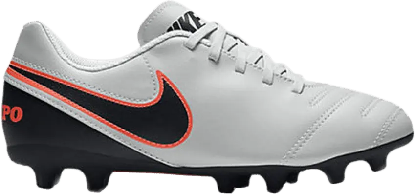 Nike Jr Tiempo Rio 2 FG R GS &#039;Pure Platinum Hyper Orange&#039;