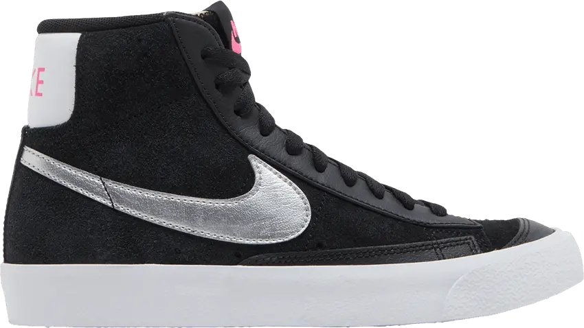  Nike Blazer 77 Mid Vintage Black Metallic Silver (Women&#039;s)