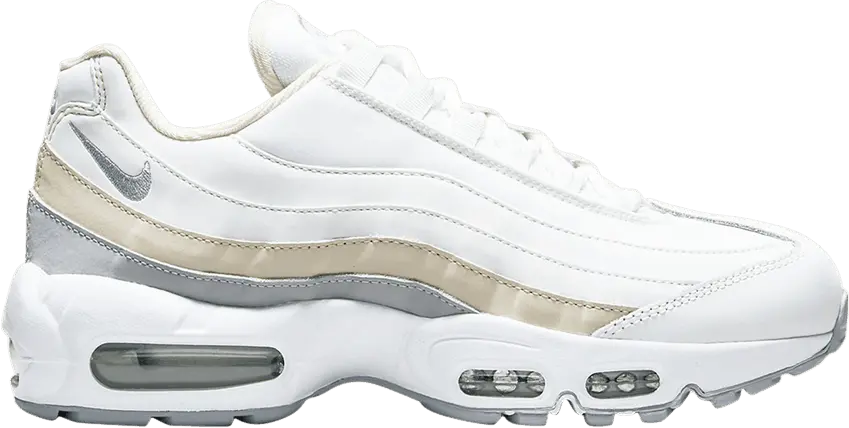  Nike Air Max 95 White Beige Grey (Women&#039;s)