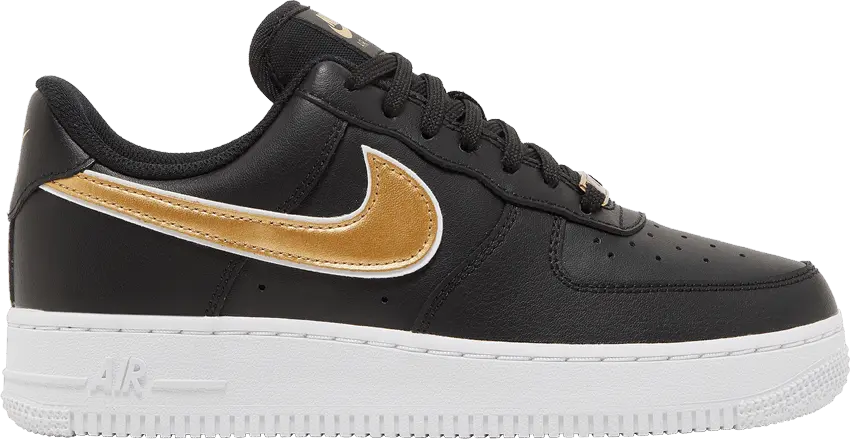  Nike Air Force 1 Low &#039;07 Essential Black Metallic Gold (Women&#039;s)