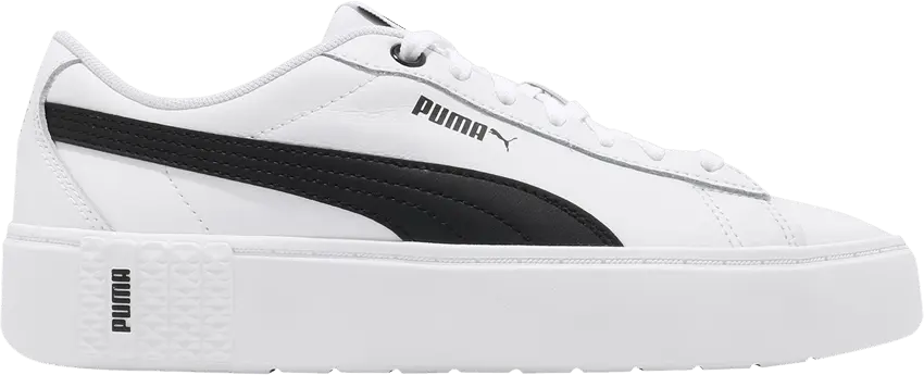  Puma Wmns Smash Platform V2 L &#039;White Black&#039;