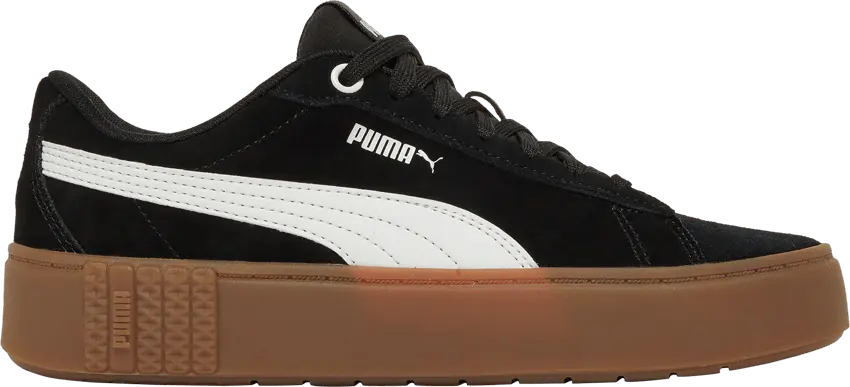 Puma Wmns Smash Platform v2 Suede &#039;Black Gum&#039;