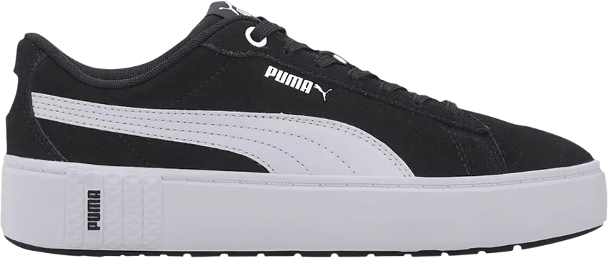  Puma Wmns Smash Platform V2 Suede &#039;Black White&#039;