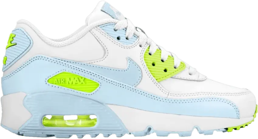  Nike Air Max 90 Leather GS &#039;Glacier Blue Volt&#039;