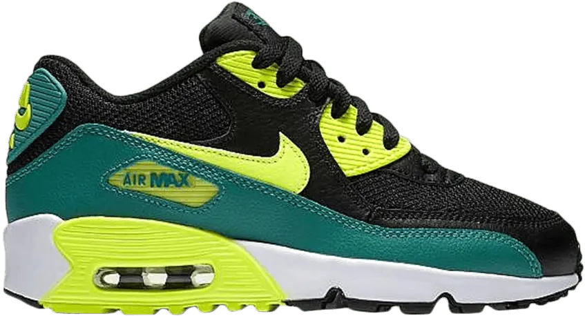  Nike Air Max 90 Mesh GS &#039;Black Volt Rio Teal&#039;