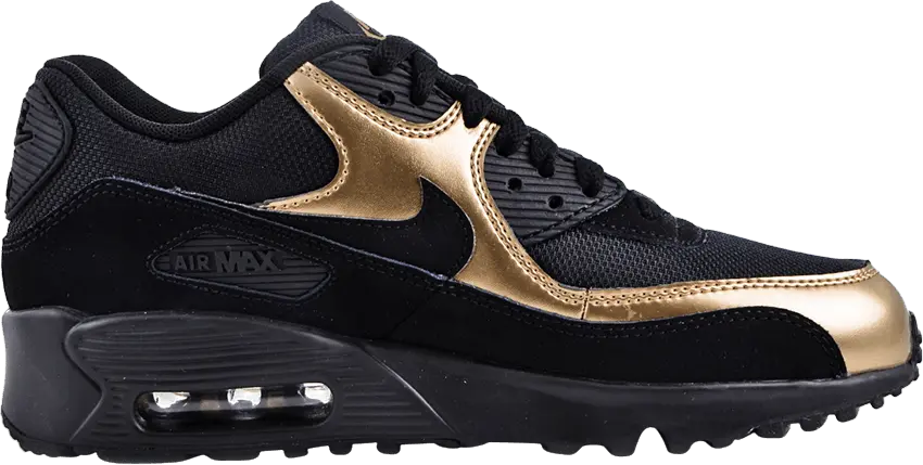  Nike Air Max 90 Mesh GS &#039;Black Gold&#039;