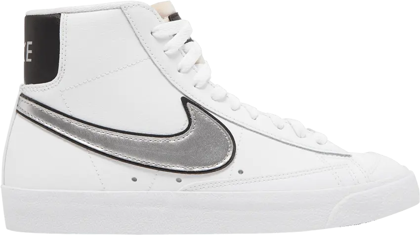  Nike Blazer Mid 77 Essential White Metallic Silver (Women&#039;s)