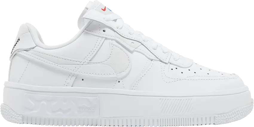  Nike Air Force 1 Low Fontanka Triple White Multi Color Swoosh (Women&#039;s)