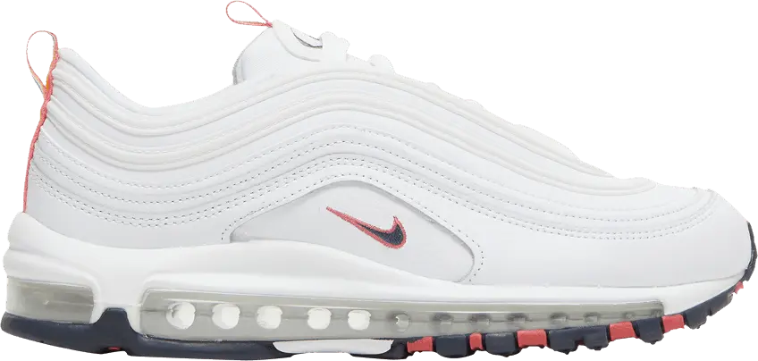  Nike Air Max 97 White Multi Color Pull Tabs (Women&#039;s)