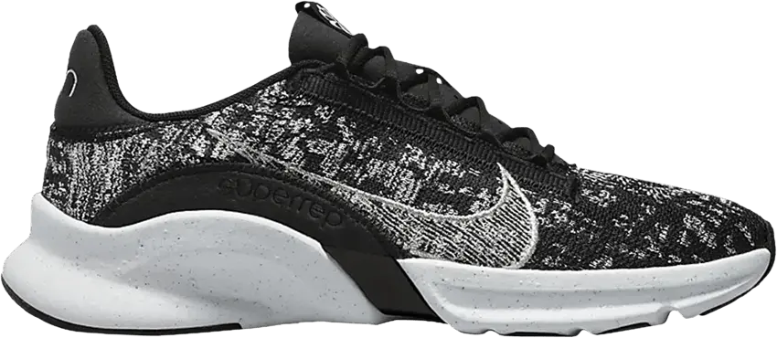  Nike SuperRep Go 3 Flyknit Next Nature Black Metallic Silver (Women&#039;s)