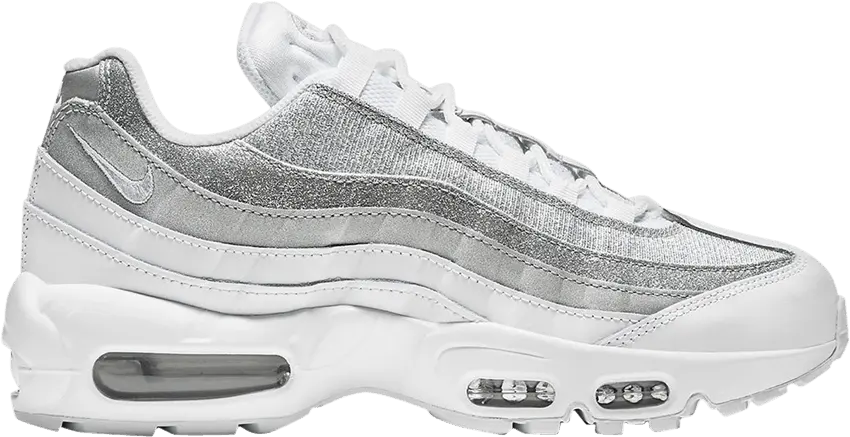  Nike Air Max 95 White Metallic Silver (Women&#039;s)