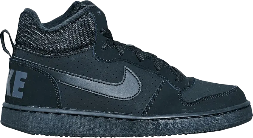  Nike Court Borough Mid GS &#039;Triple Black&#039;