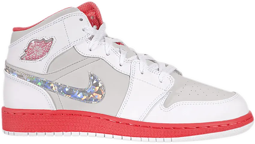  Air Jordan 1 Phat GS &#039;Light Silver Scarlet&#039;