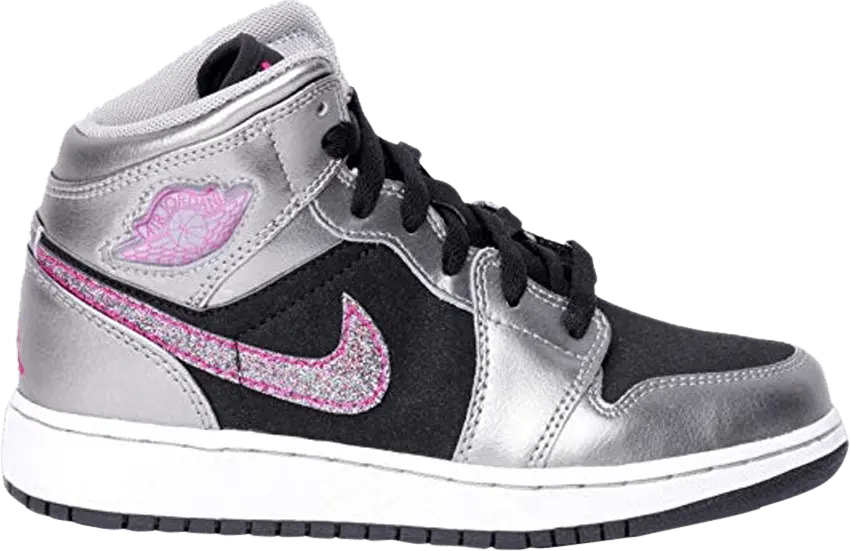  Air Jordan 1 Phat GS &#039;Silver Berry Black&#039;