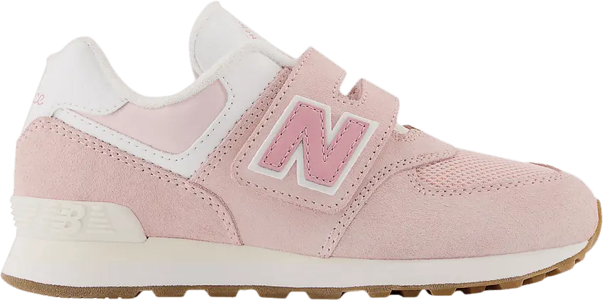  New Balance 574 Hook &amp; Loop Little Kid Wide &#039;Crystal Powder&#039;