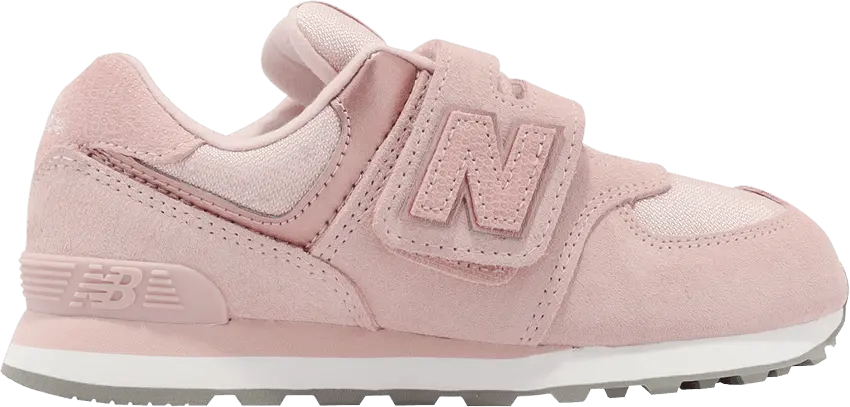  New Balance 574 Hook &amp; Loop Little Kid Wide &#039;Pink Haze&#039;