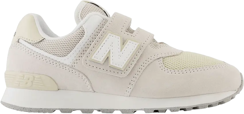  New Balance 574 Hook &amp; Loop Little Kid Wide &#039;Moonbeam Bone&#039;