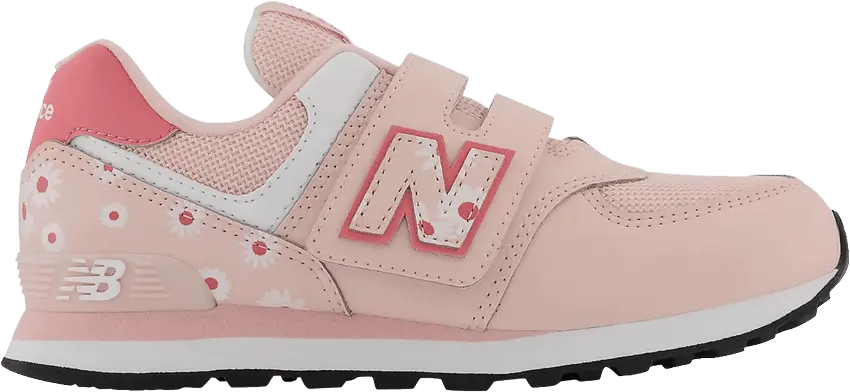  New Balance 574 Hook &amp; Loop Little Kid &#039;Pink Florals&#039;