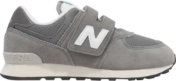  New Balance 574 New-B Hook &amp; Loop Little Kid Wide &#039;Gunmetal&#039;