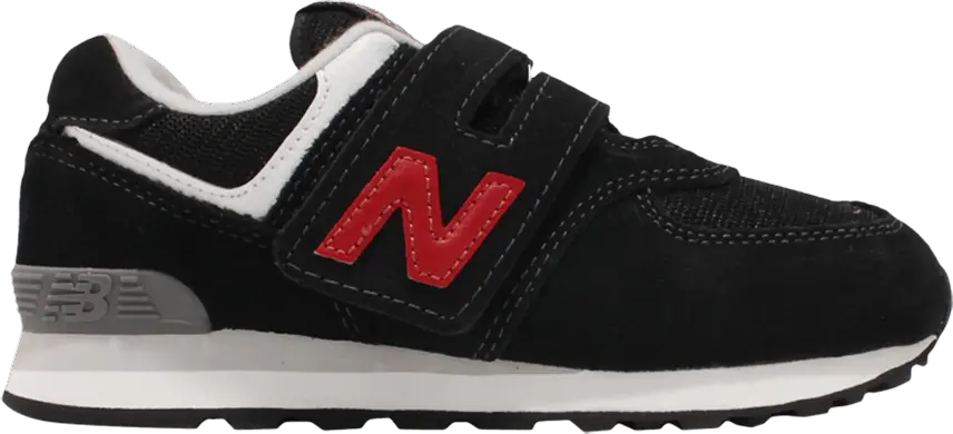  New Balance 574 Little Kid Wide &#039;Black Red White&#039;