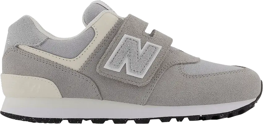  New Balance 574 Hook &amp; Loop Little Kid Wide &#039;Team Away Grey&#039;