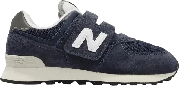  New Balance 574 New-B Hook &amp; Loop Little Kid Wide &#039;Navy&#039;