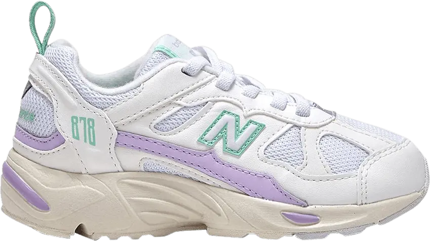  New Balance 878 Little Kid Wide &#039;White Violet&#039;