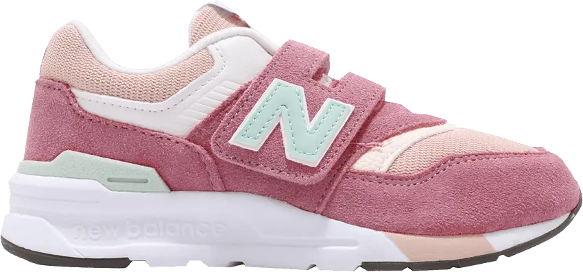  New Balance 997 Wide Little Kids &#039;Pink Green White&#039;