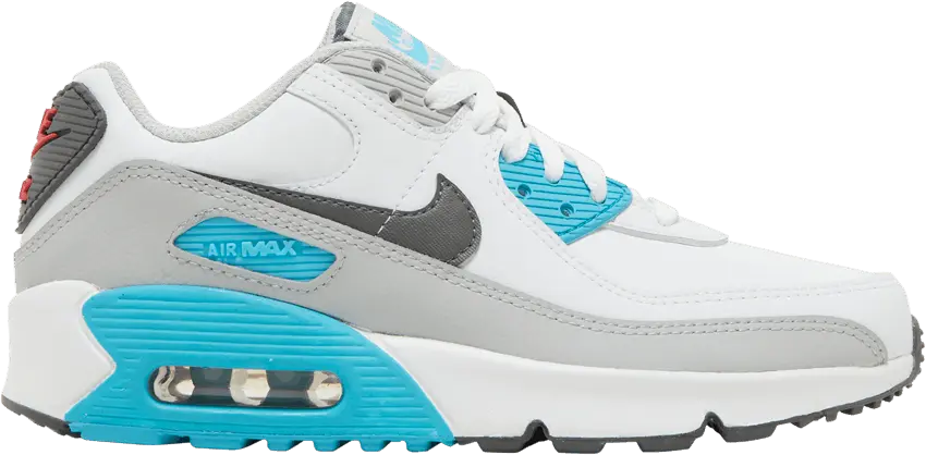  Nike Air Max 90 Leather White Chlorine Blue (GS)