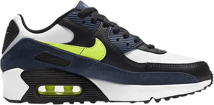  Nike Air Max 90 Leather Midnight Navy Volt (GS)