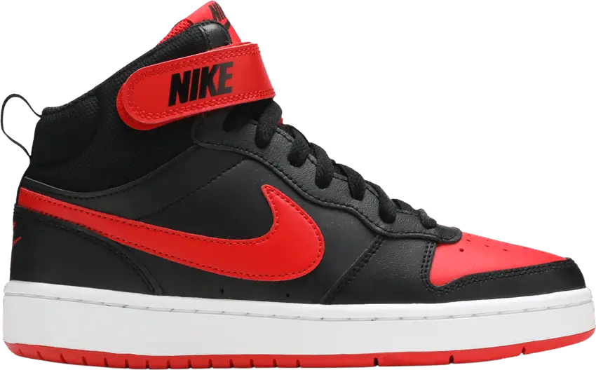  Nike Court Borough Mid 2 Black University Red (GS)