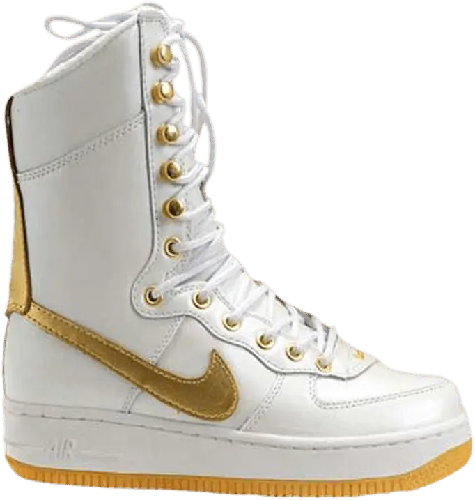  Nike Wmns Air Force 1 6 Inch &#039;White Metallic Gold&#039;