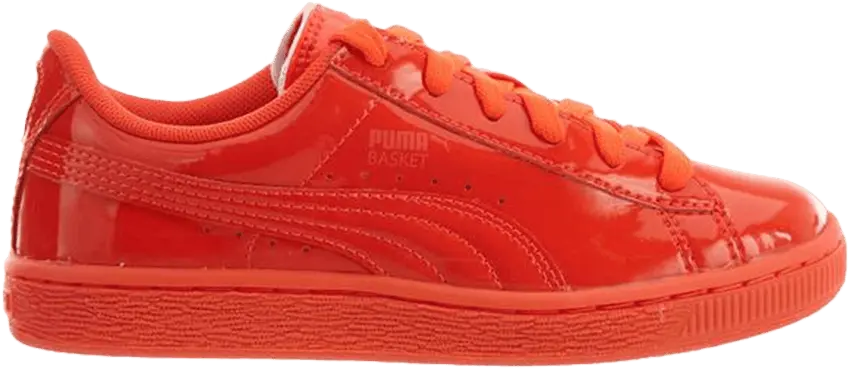  Puma Basket Classic Patent Little Kids &#039;Red Blast&#039;