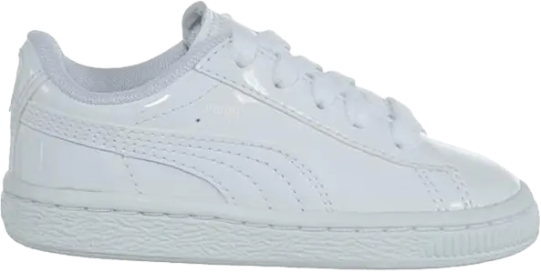  Puma Basket Classic Patent Toddler &#039;White&#039;